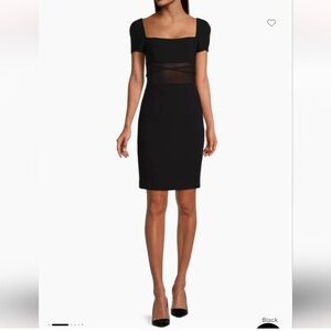 Black Halo Izola Mesh-Panel Sheath Dress Size 10 NWT Little Black Cocktail Dress